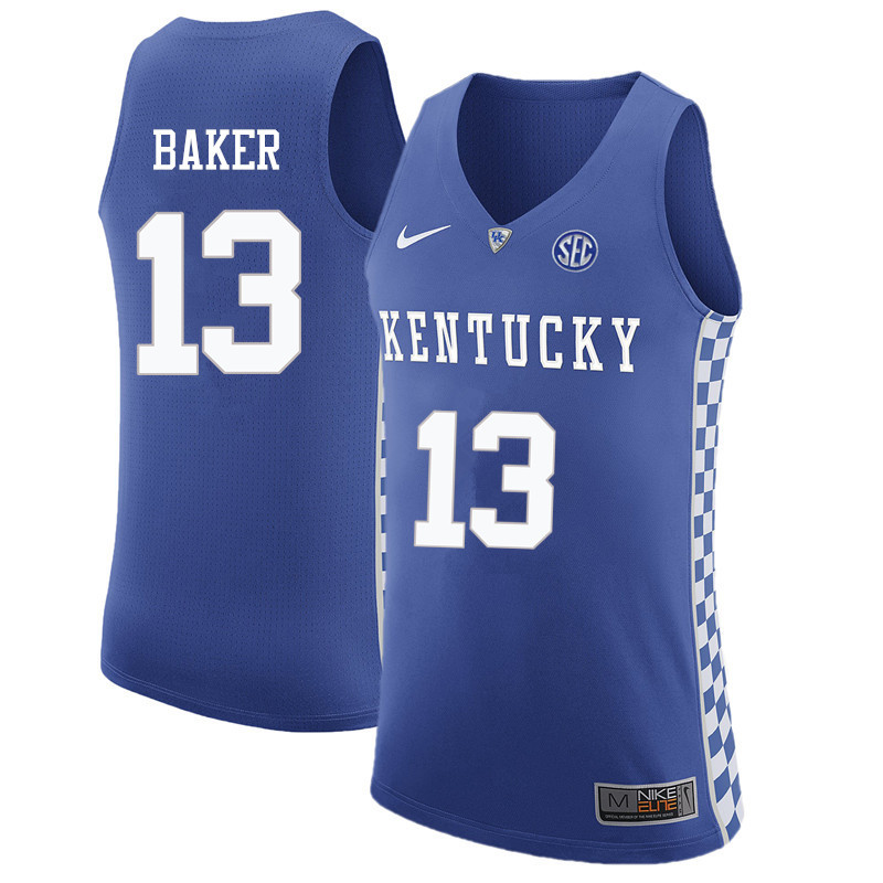 Men Kentucky Wildcats #13 Jemarl Baker College Basketball Jerseys Sale-Blue